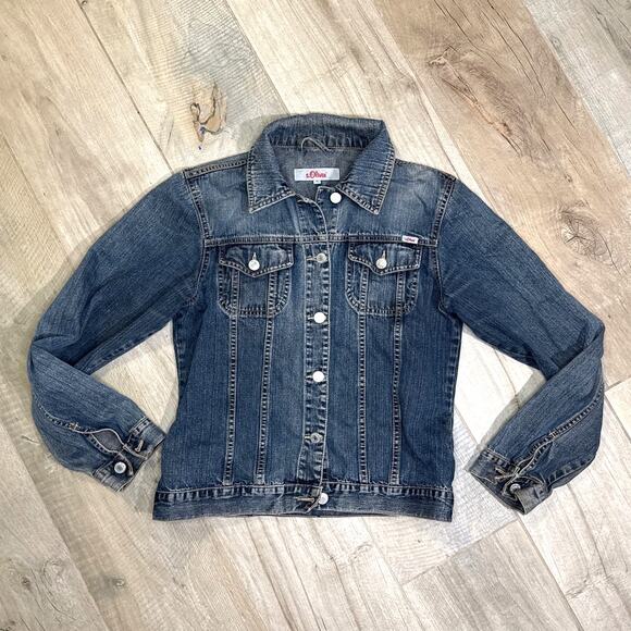 S. Oliver Women's Dark Blue Jean Jacket Size Medium - Picture 1 of 6